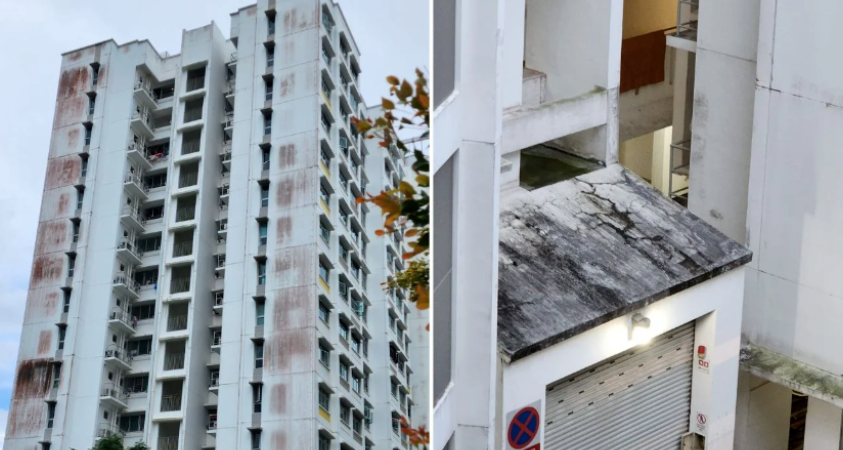 新加坡该区组屋5年就发霉，外墙斑驳像鬼屋！网友炸了